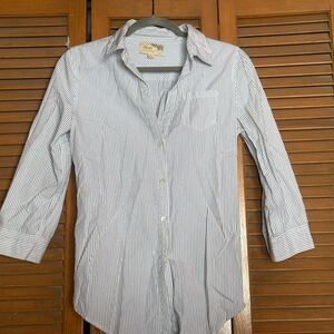 Elizabeth and James White and grey Pinstripe Shirt
